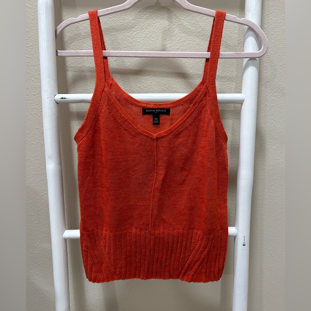 Banana Republic Rust Colored Knit Thin Sweater Tank